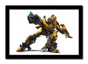 Cuadro enmarcado negro transformer, bumblebee, coche amarillo
