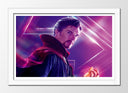 Cuadro enmarcado blanco docor strange, marvel, superheroe