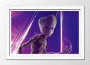 Cuadro enmarcado blanco los guardianes de la galaxia, groot