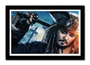 Cuadro enmarcado negro piratas del caribe, capitan jack sparrow