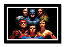 Cuadro enmarcado negro la liga de la justicia, DC, superheroes