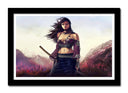 Cuadro enmarcado negro Anime guerrea de fantasia