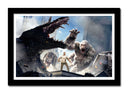 Cuadro enmarcado negro godzlia vs king kong