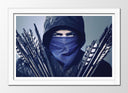 Cuadro enmarcado blanco robbin hood, arquero, imagen animada