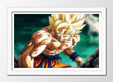 Cuadro enmarcado blanco Son goku, dragon ball, anime, serie