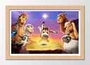 Cuadro enmarcado natural pelicula infantil, Se armo el Belen, animales, navidad, animacion