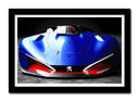 Cuadro enmarcado negro peugeot L500 R hibrido,azul electrico