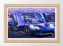 Cuadro enmarcado natural ford Gt40 ,morado,atardecer