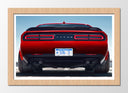 Cuadro enmarcado natural 2018 Dogde challenger SRT Hellcat,rojo