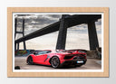 Cuadro enmarcado natural lamborghini aventador, rojo y negro