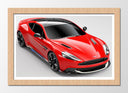 Cuadro enmarcado natural Aston Martin Vanquish S,rojo