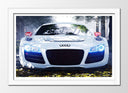 Cuadro enmarcado blanco Audio R8 LMP, color blanco