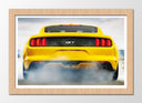 Cuadro enmarcado natural Ford GT, amarillo