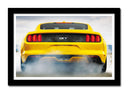 Cuadro enmarcado negro Ford GT, amarillo