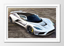 Cuadro enmarcado blanco Hennessey Venom F5,color plata