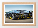 Cuadro enmarcado natural lamborghini Centenario LP-770,negro con toques amarillos