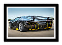 Cuadro enmarcado negro lamborghini Centenario LP-770,negro con toques amarillos