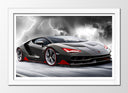 Cuadro enmarcado blanco Lamborghini Centenario LP-770 negro