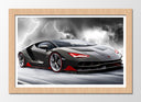Cuadro enmarcado natural Lamborghini Centenario LP-770 negro