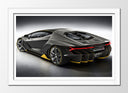 Cuadro enmarcado blanco lamborghini Centenario LP-770,negro con toques amarillos