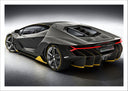 Lámina lamborghini Centenario LP-770,negro con toques amarillos