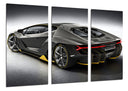 Tríptico lamborghini Centenario LP-770,negro con toques amarillos