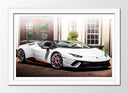 Cuadro enmarcado blanco Lamborghini Huracan Performante color blanco