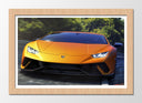 Cuadro enmarcado natural Lamborghini Huracan LP 640 Performante,naranja