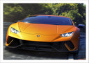 Lámina Lamborghini Huracan LP 640 Performante,naranja
