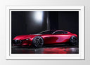 Cuadro enmarcado blanco Mazda RX-Vision color rojo