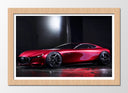 Cuadro enmarcado natural Mazda RX-Vision color rojo