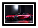 Cuadro enmarcado negro Mazda RX-Vision color rojo