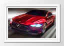 Cuadro enmarcado blanco Mercedes -AMG GT concept,color rojo