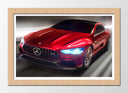 Cuadro enmarcado natural Mercedes -AMG GT concept,color rojo