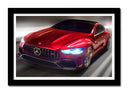 Cuadro enmarcado negro Mercedes -AMG GT concept,color rojo