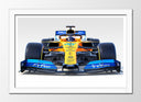 Cuadro enmarcado blanco McLaren MCL34,azul y amarillo,Formula 1