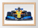 Cuadro enmarcado natural McLaren MCL34,azul y amarillo,Formula 1