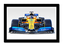 Cuadro enmarcado negro McLaren MCL34,azul y amarillo,Formula 1