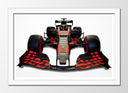 Cuadro enmarcado blanco Red bull RB15,coche formula 1,negro y rojo