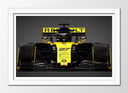 Cuadro enmarcado blanco Renault RS 19,Formula 1,coche amarillo y negro