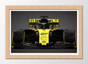 Cuadro enmarcado natural Renault RS 19,Formula 1,coche amarillo y negro