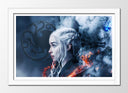 Cuadro enmarcado blanco Juego de Tronos, Daenerys Targaryen, Khaleesi, Hbo, George R. R. Martin