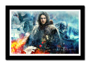 Cuadro enmarcado negro Juego de Tronos, Jon Nieve, Casa Stak, Hbo, George R. R. Martin