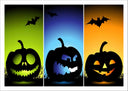 Lámina imagen halloween, siluetas de calabaza, colores