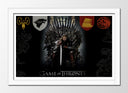 Cuadro enmarcado blanco Juego de Tronos, Casa Stak, Trono de Hierro, Siete Reinos, Hbo, George R. R. Martin