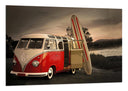 Cuadro furgoneta Volkswagen antigua, retro, vintage, atardecer, surf