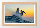 Cuadro enmarcado natural Surf, Puesta de Sol