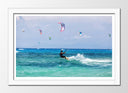 Cuadro enmarcado blanco Kitesurf