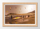 Cuadro enmarcado natural windsurf en la playa, deporte, vela, atardecer, tonos calidos