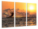 Tríptico surfista, windsurf, playa, atardecer,mar
